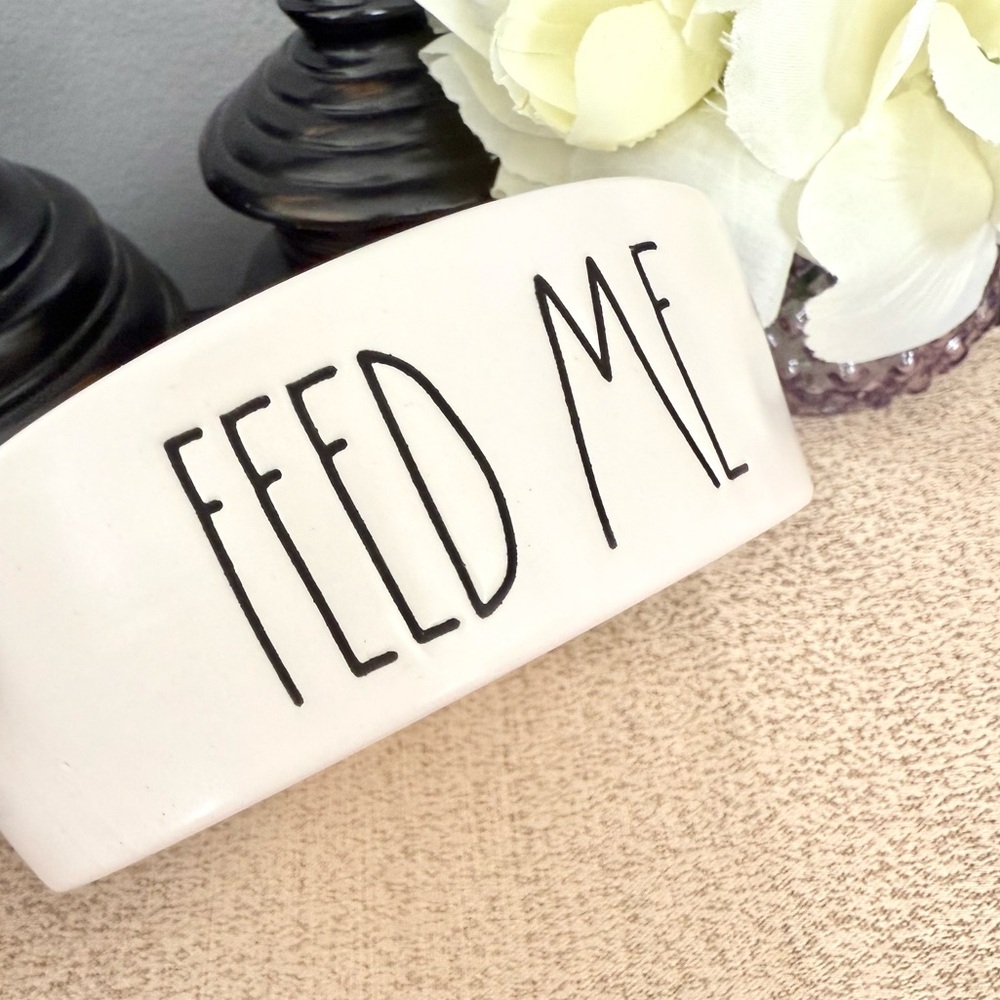 New Rae Dunn FEED ME Pet Ceramic Bowl - Picture 3 of 3